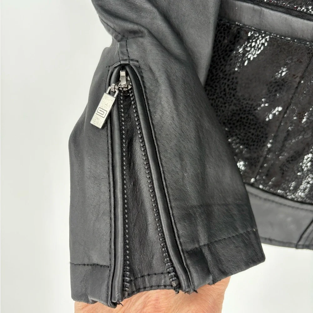 Pamela McCoy Black Leather Moto Jacket - Picture 7 of 13